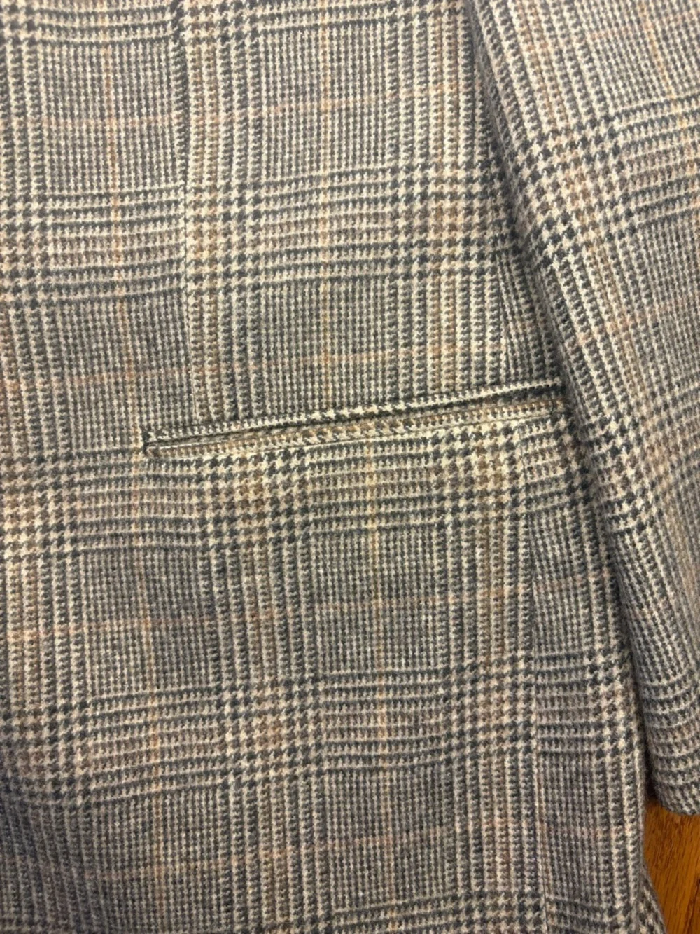 Brooks Brothers 44L 100% Camel Hair Sport Coat Glen Plaid Brown Gray USA Classic